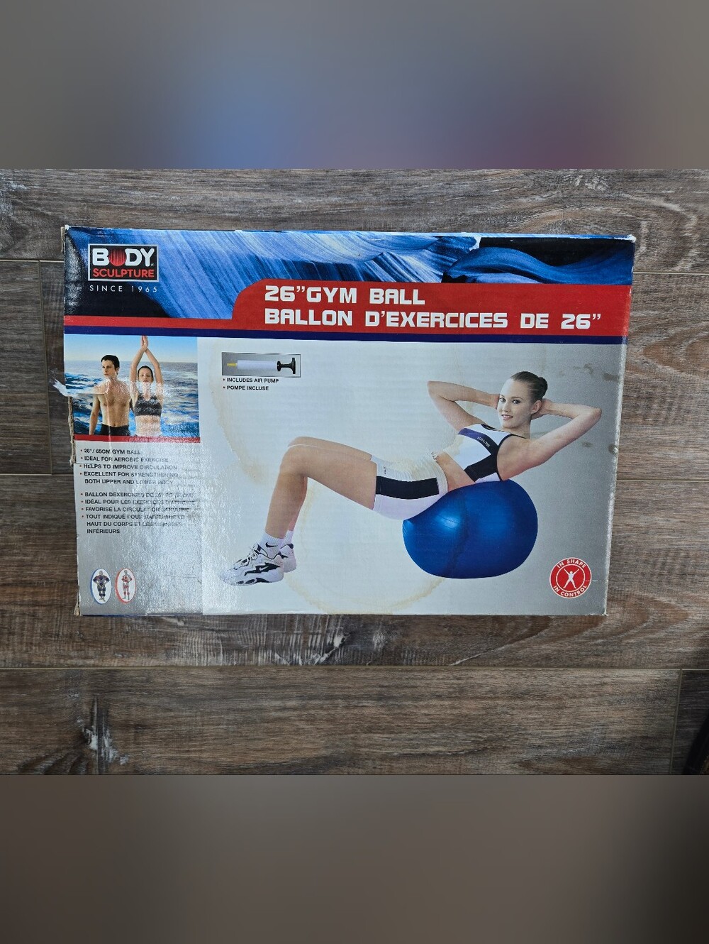 Body Sculpture 26" Blue Gym Ball - Exercise Stability Ball